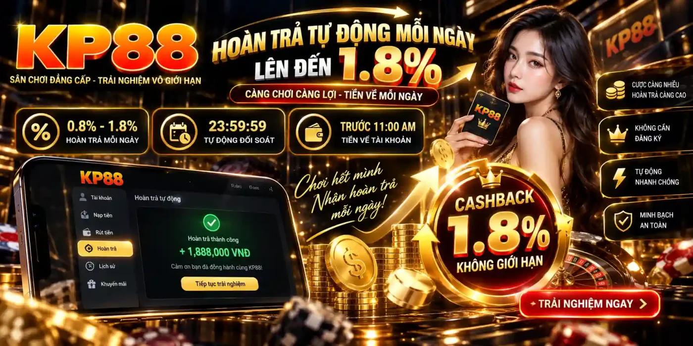 KP88 20 Chương trình hoàn trả tự động mỗi ngày đến 1.8% - Tối ưu dòng tiền quay vòng