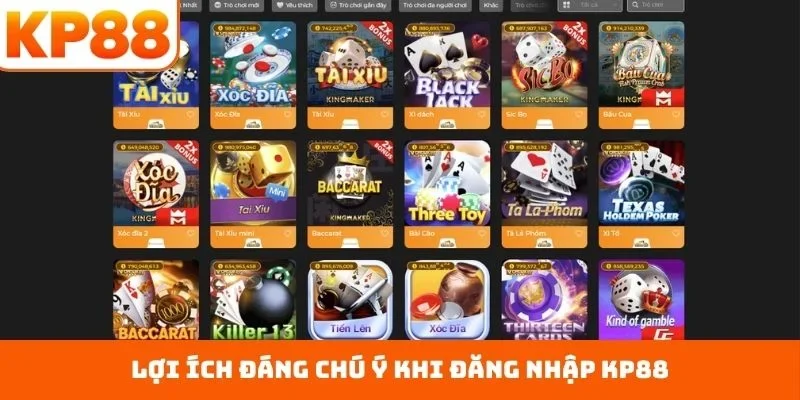 Đăng Nhập KP88 1 Lợi ích đáng chú ý khi đăng nhập KP88