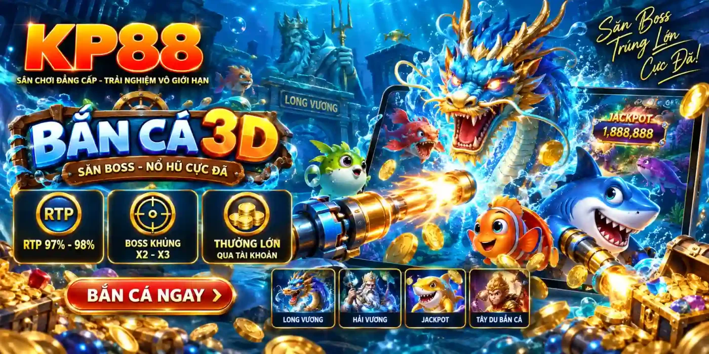 KP88 16 Sảnh Bắn cá 3D - Thuật toán săn boss tối ưu lợi nhuận